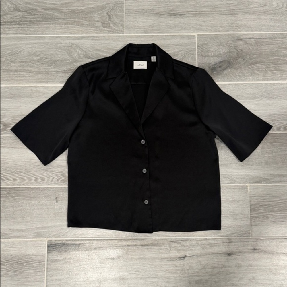 Aritzia Classic Black Short Sleeve Shirt